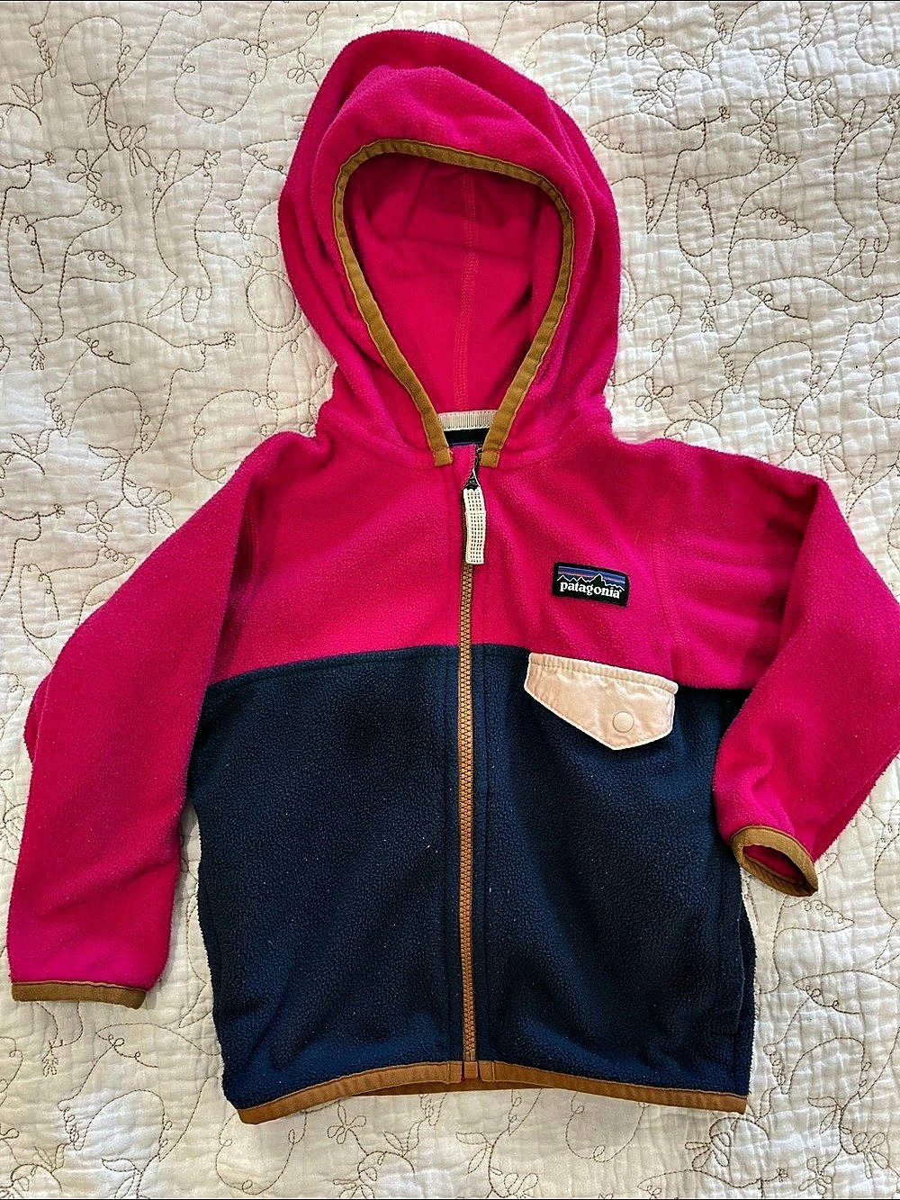 Patagonia Baby Micro D Snap-T Fleece Jacket Pink & Blue 12-18M